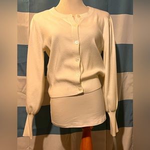 Tahari Size L Cream cardigan